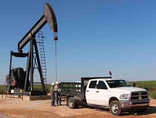 An oil pump in a field